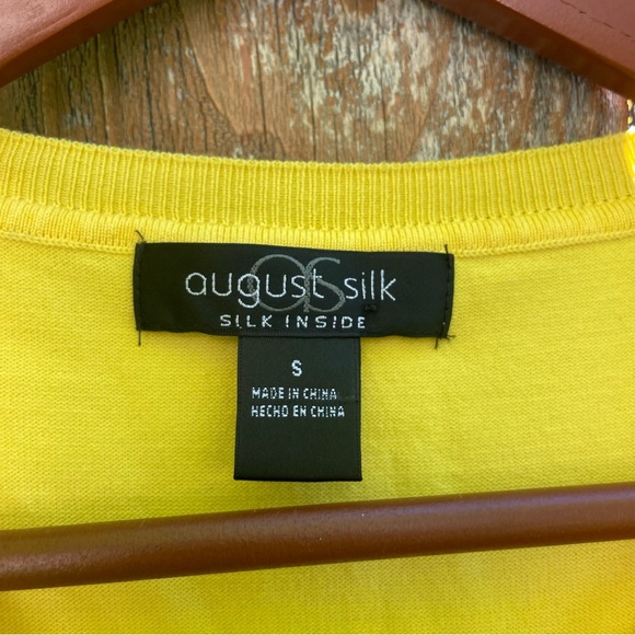 AUGUST SILK Women’s Yellow Crew Neck Tank Top Sleeveless Knit Size Small - Picture 2 of 11